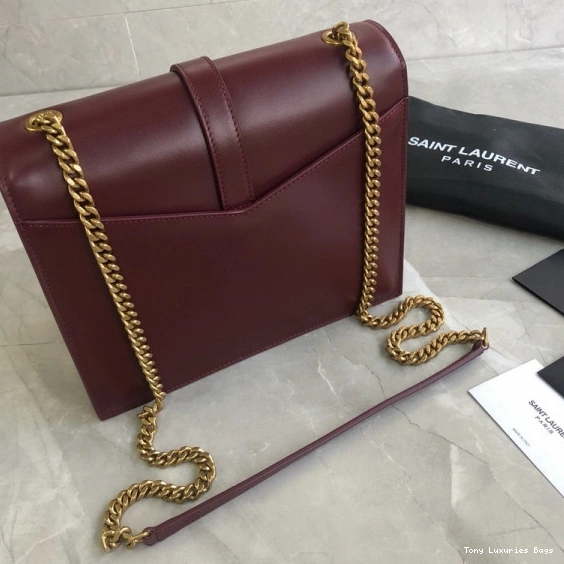 Tony Luxuries BAG IN BURGUNDY SULPICE CHAIN MEDIUM YSL LEATHER 0822